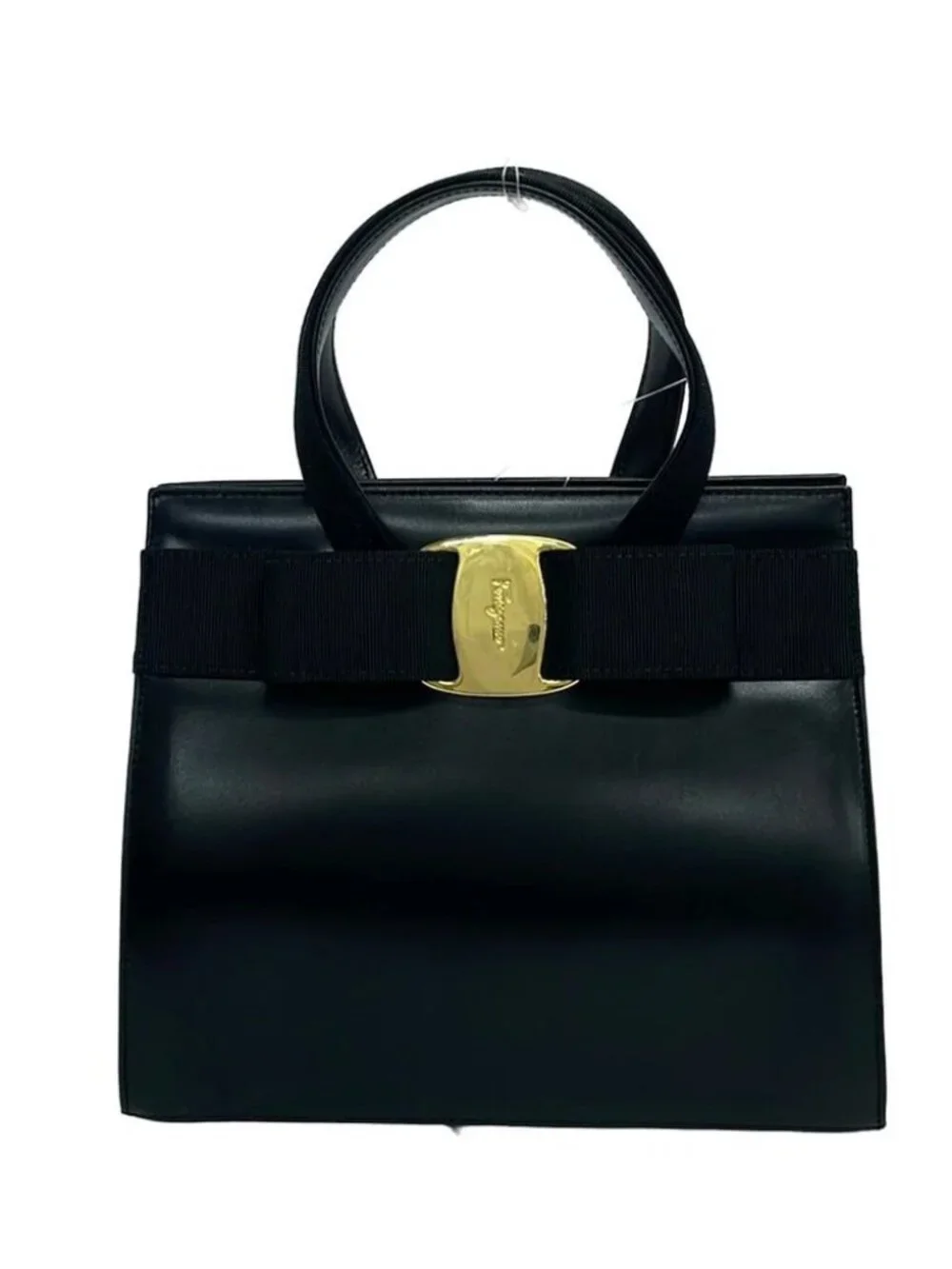 Salvatore Ferragamo Vara BA214178 Black Leather Tote Bag